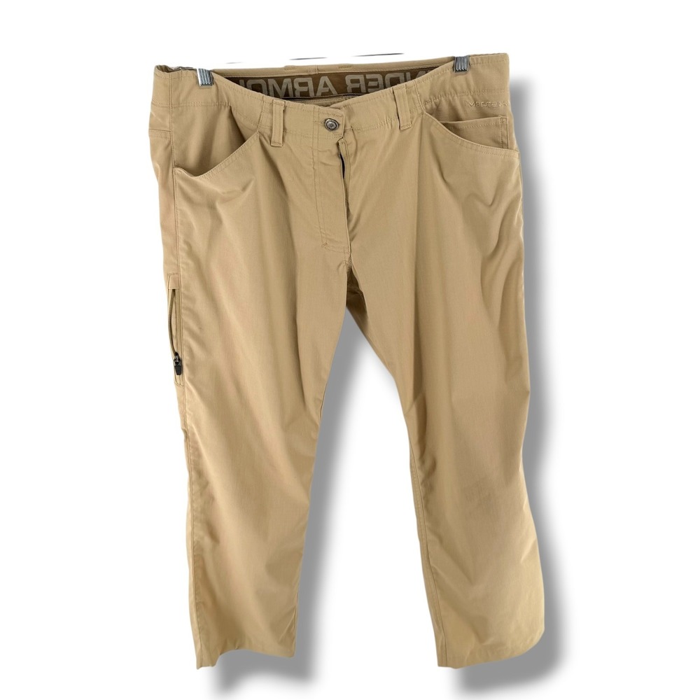 Under Armour Storm 1 Mens Tactical ripstop Pants Tan Khaki 34x32 Outdoor Hiking